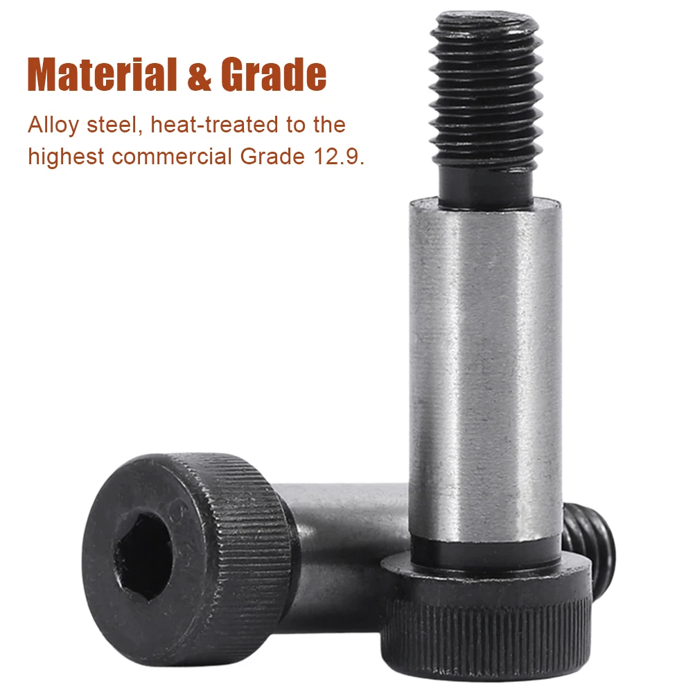 HSLSLS Hex Socket Shoulder Screw M5 M6 M8 M10 M12 M16 High Strength 12.9 Grade Steel Shoulder Bolt Roller Bearing Screw