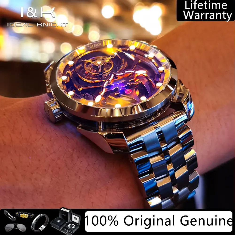 IDEAL KNIGHT 6802 Real Tourbillon Men's Watch Limited-edition Fully Hollowed Spider Pattern Cool Dial Luxury Mechanical Watches