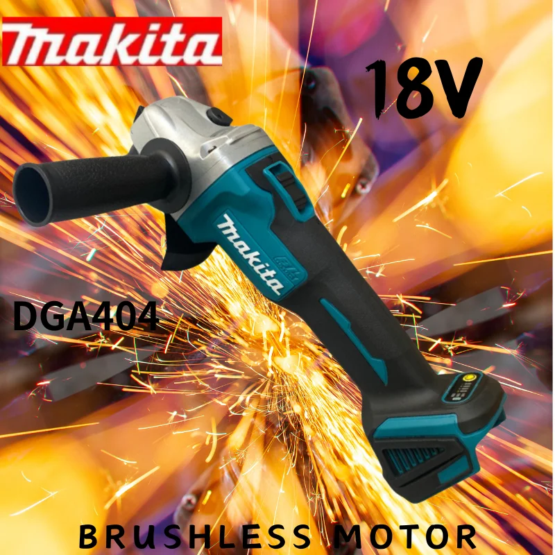 Makita 18V 125/100mm DGA404 Brushless Lithium Electric Angle Grinder Rechargeable Cutting Machine High Power Polishing Machine