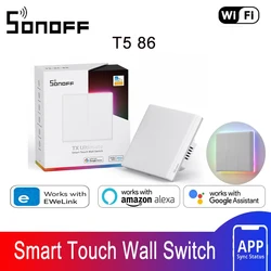 SONOFF TX Ultimate T5 86 Type Smart Touch Wall Switch eWeLink APP/Remote Control LED Light Button Scene Switch Via Google Alexa