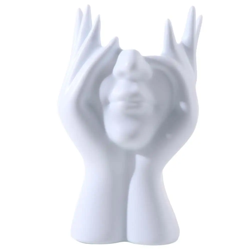 Vinyl Figure Makeup Brush Holder Styling Design Decorative Use Office Desk Pen Holder Multi Functional Storage Box