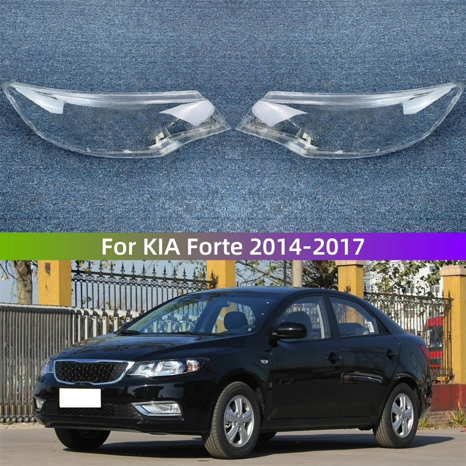 

For KIA Forte 2014 2015 2016 2017 Car Front Headlight Lens Cover Lampshades Lamp Shell Headlights Lights Glass