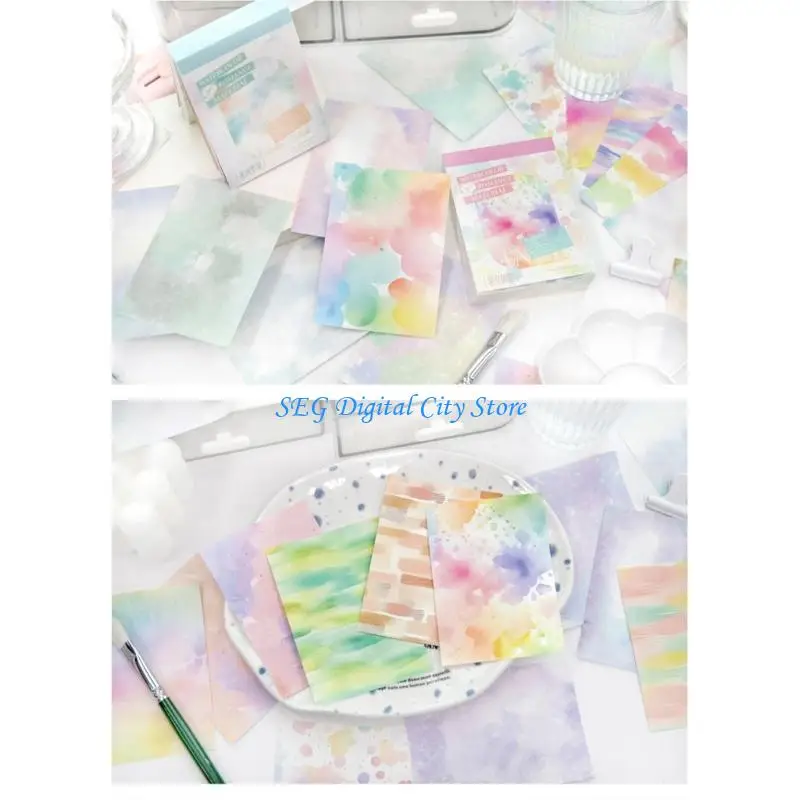 U75B Reusing Adhesive Writing Pad Multipurpose Friendly Paper Creative Hand Painted Notepads for Planner Decorations