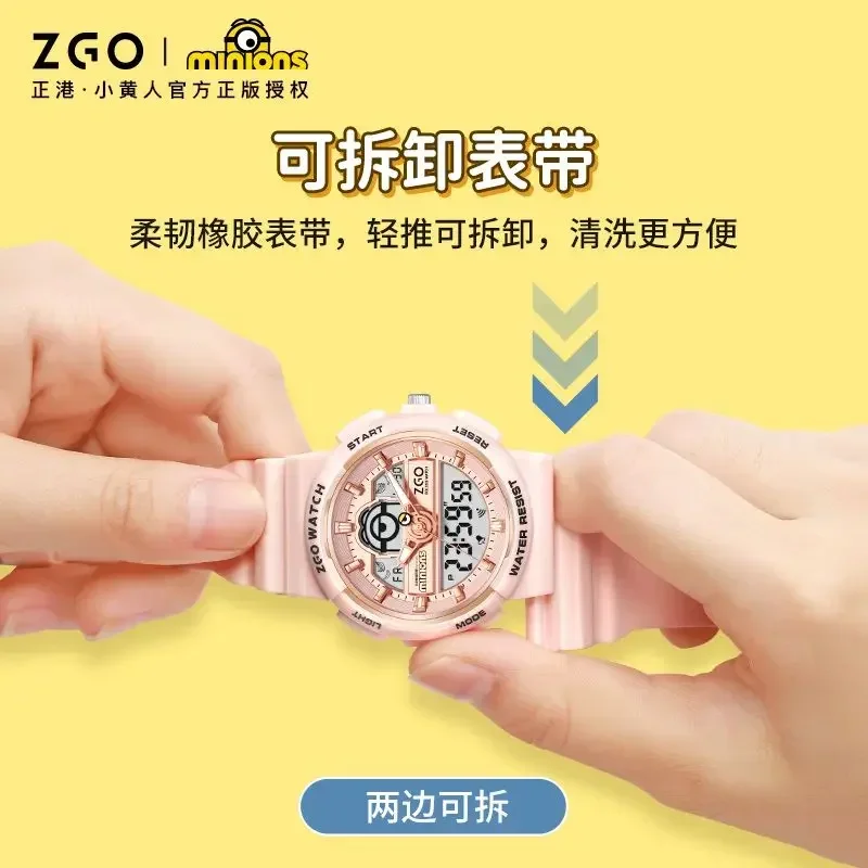 ZGO Mini reloj amarillo para personas, resistente al agua, Ins, ojo grande, lindos relojes electrónicos, juguetes de regalo