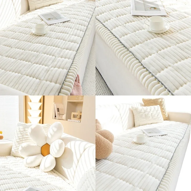 

Reversible Thermals Couch Pad Flannel Materials Nonslip Bottom Machine Washable For Cold Season Y5GB