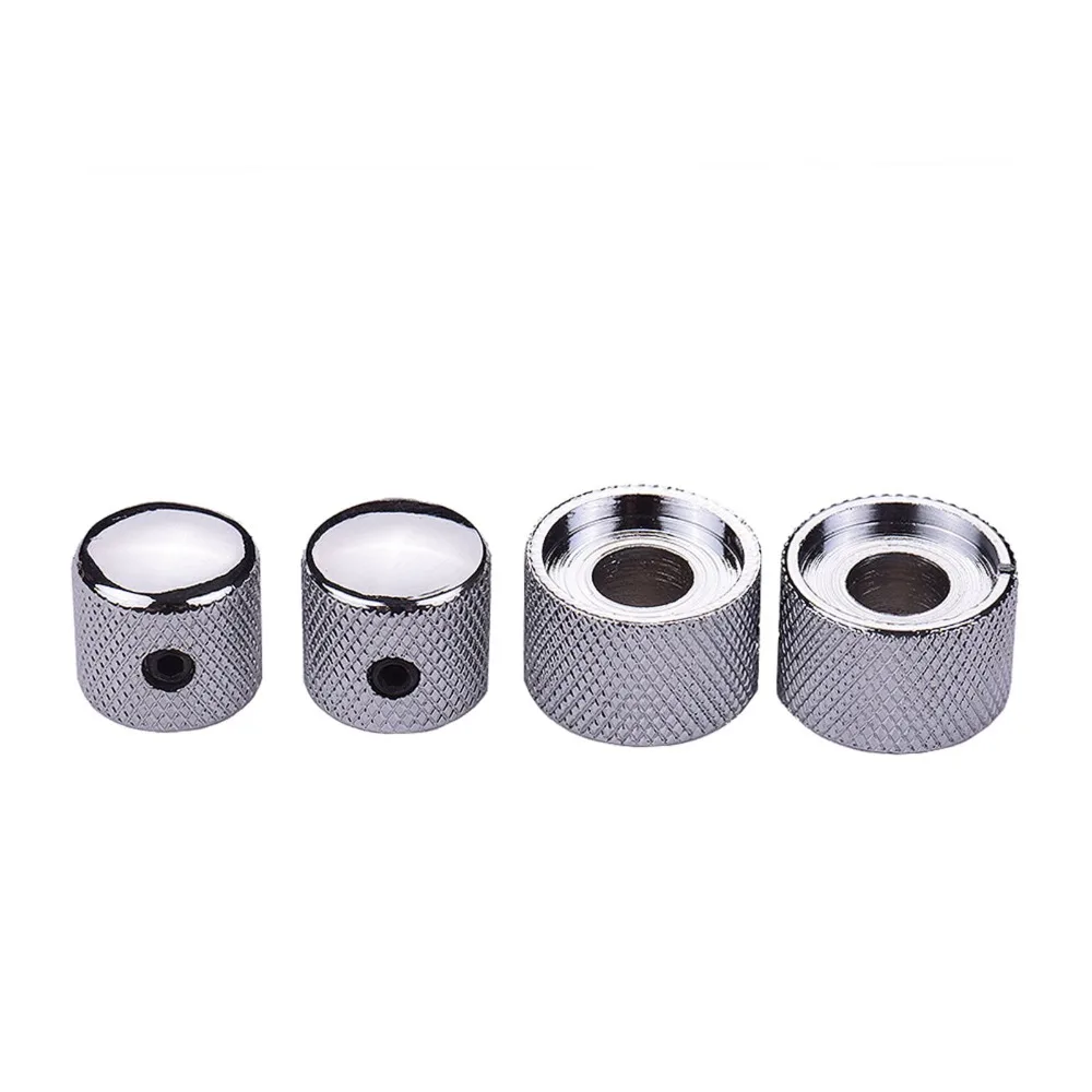 2sets Metal Dual Concentric Stacked Control Knobs With Wrench Golden/Silver/Black Electric Bass Guitar Knobs