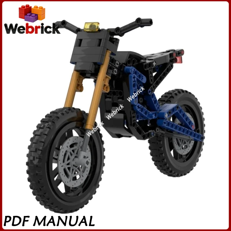 MOC Building Blocks Compact Racing Motorbike Model Small Off-road Two Wheeler DIY Assembly Brick Tabletop Collection