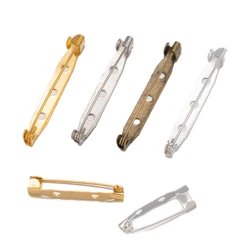 50pcs/Lot Metal Brooch Clip Blank Base Safety Pins Settings For DIY Badge Jewelry Making Supplies Findings Materials Accessories