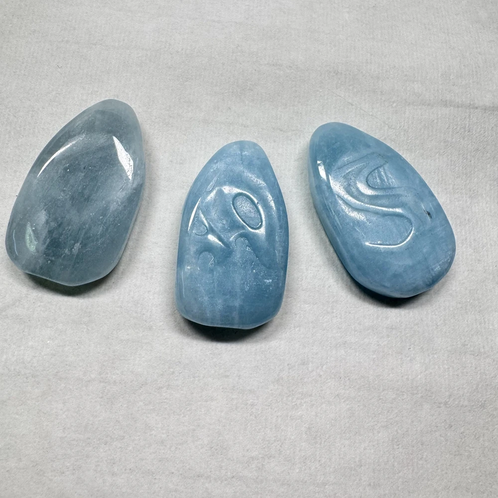 Wholesale 2pcs/pack Natural Aquamarine Pear Shape Pendant,Polished Loose Gemstone Tumbled Gemstone Tube,Approx 20-35mm