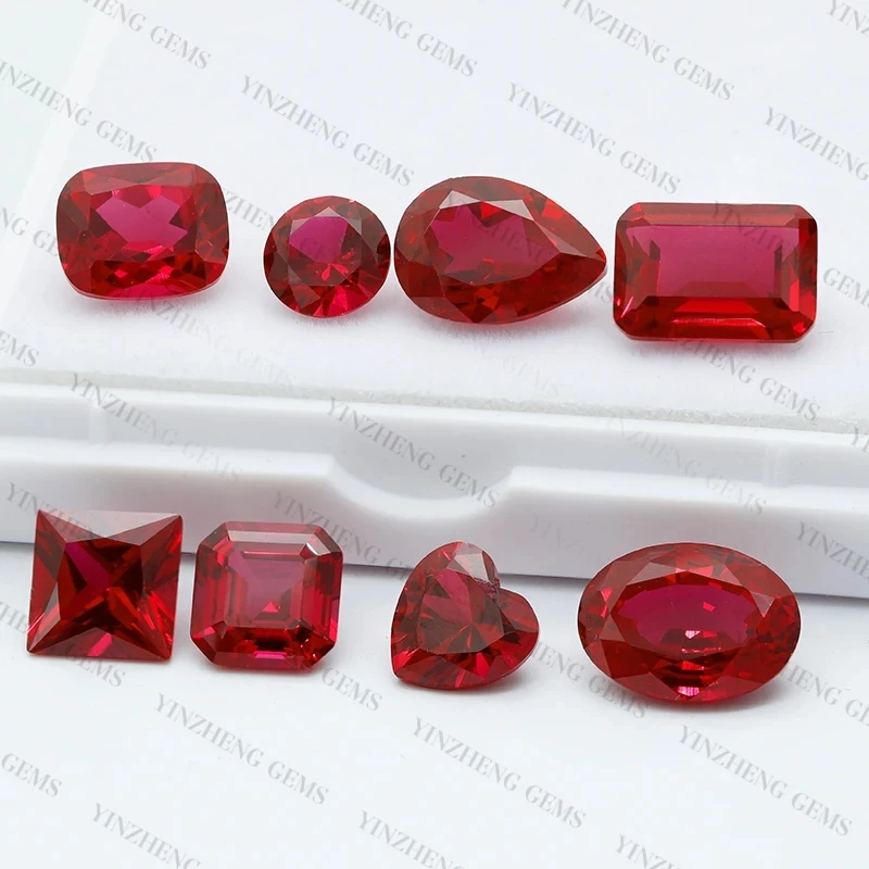 Lab Grown Ruby Flame Melted Pigeon Blood Red Color DIY Charms Jewelry Making Main Materials With AGL Certificate Loose Gemstone