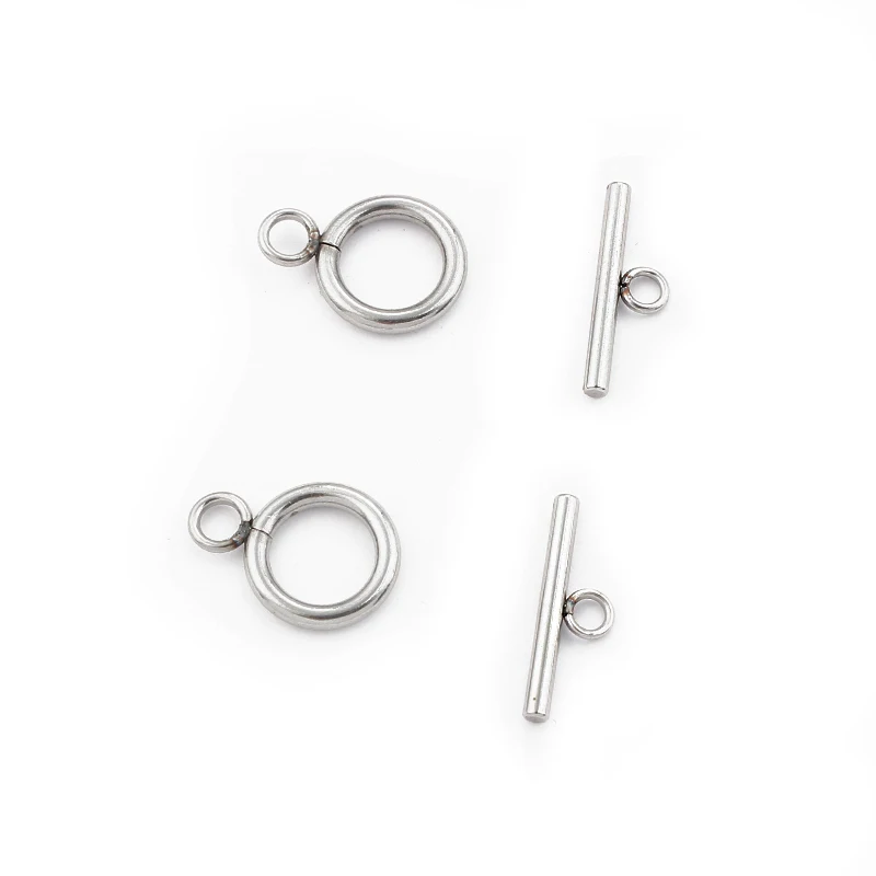 5 Sets Stainless Steel OT Shape Closures Connector Bar and Ring Toggle Clasps For DIY Necklace Bracelet Jewelry Making Supplies