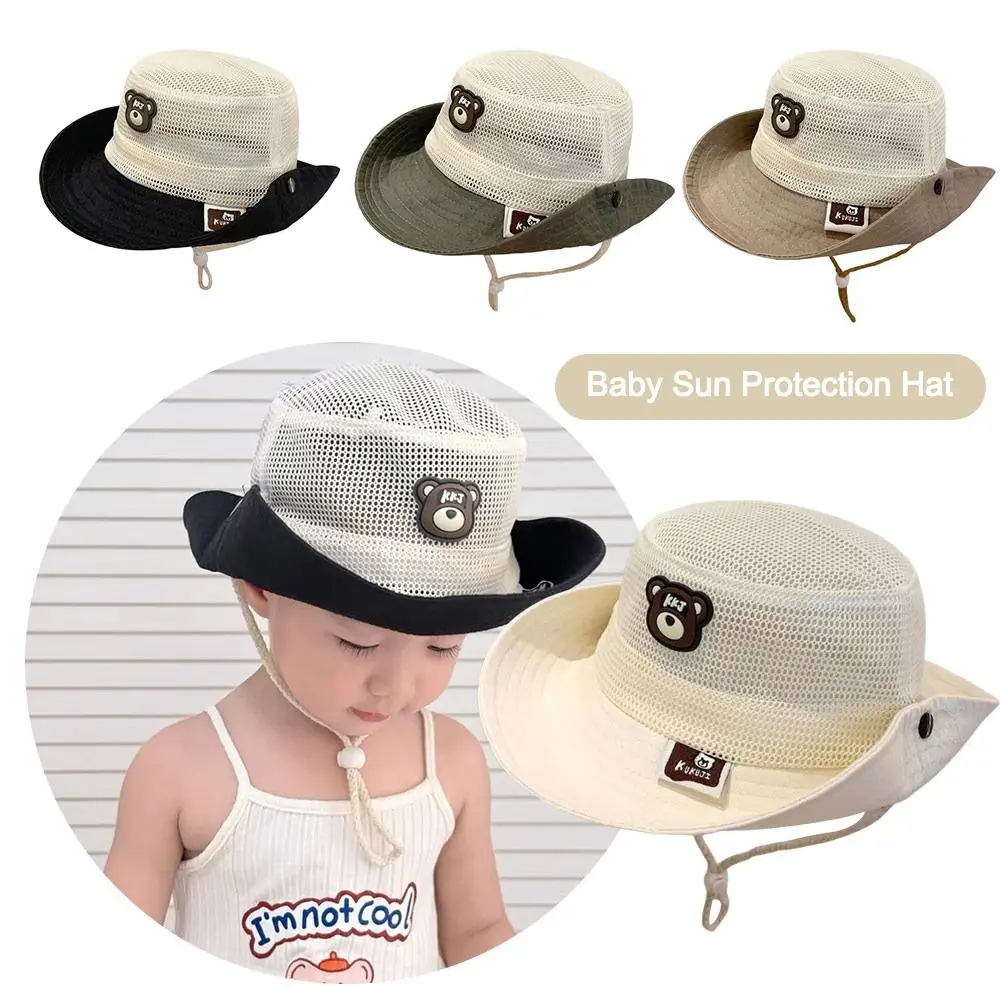 

Fashion Mesh Baby Sun Hat Adjustable Lightweight Toddler Bucket Hat Foldable Fisherman Cap Summer