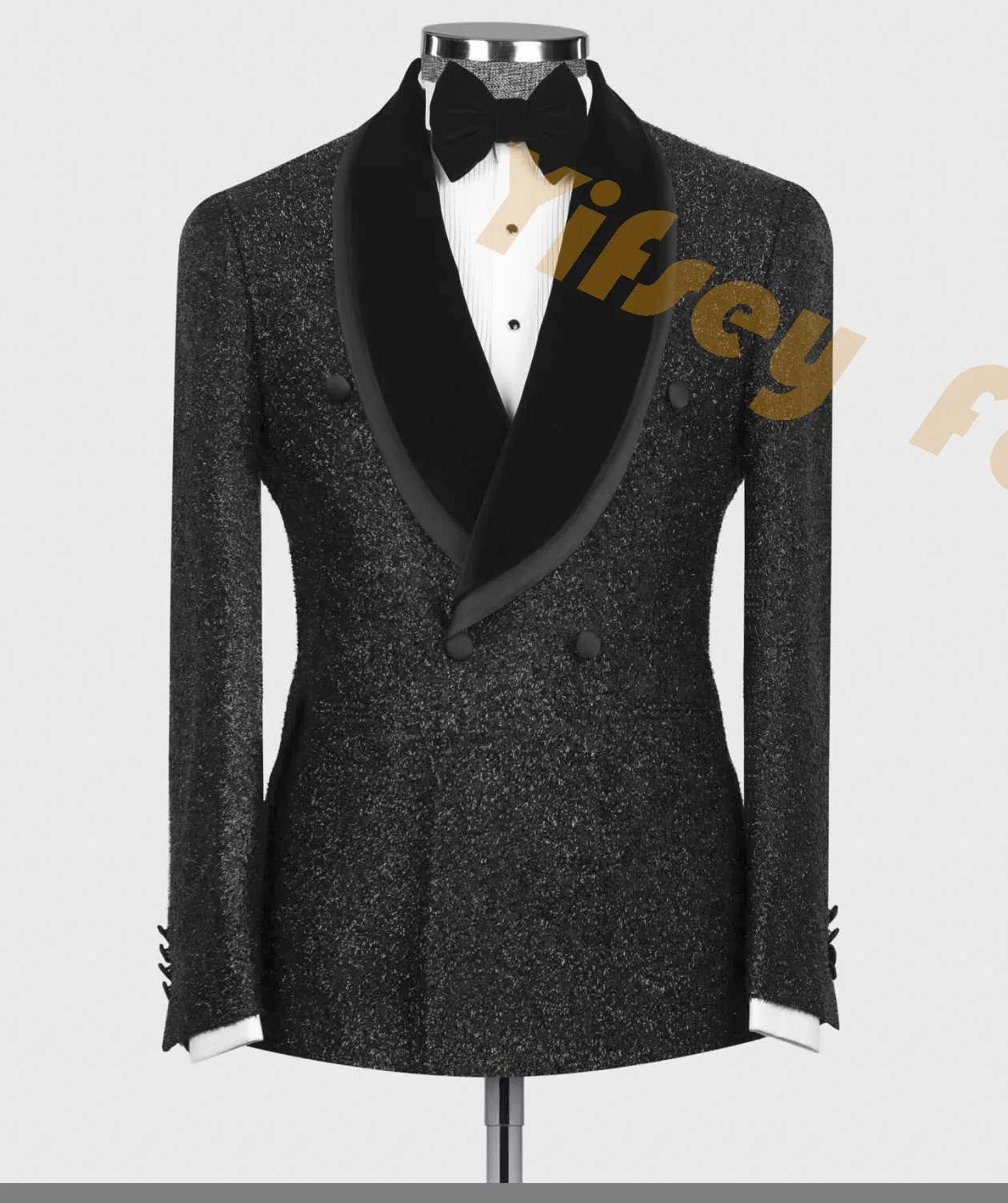 

Black Shiny Silk Fabric Shawl Collar Design Social Men Coat Wedding Groom Custom Made Male Jacket Party Prom Blazer Only 1pc