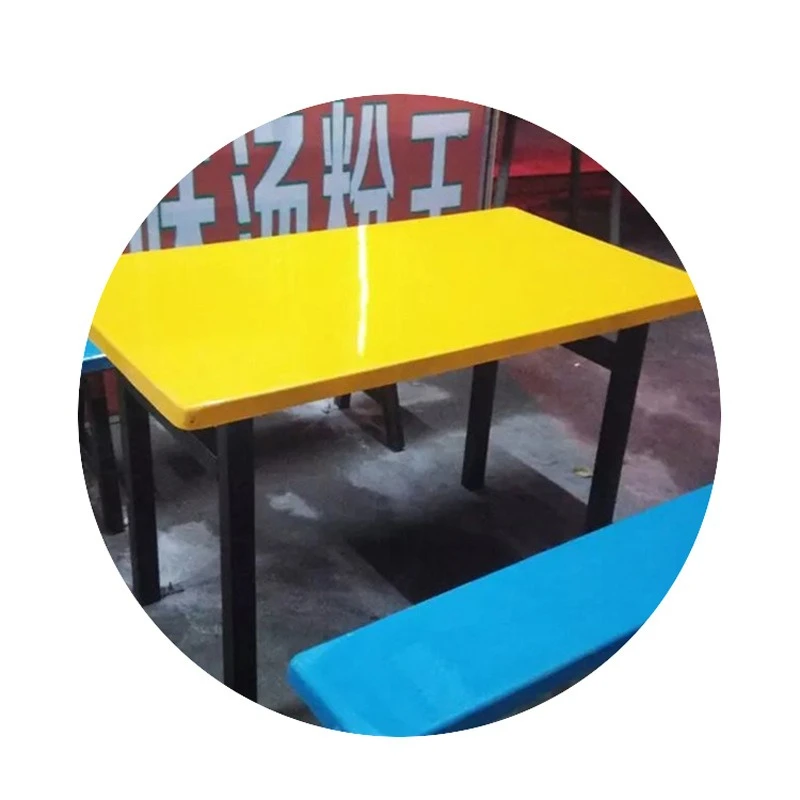 

FRP dining table 8 eight-seat bench dining table and chairs, room school cafeteria and chairs