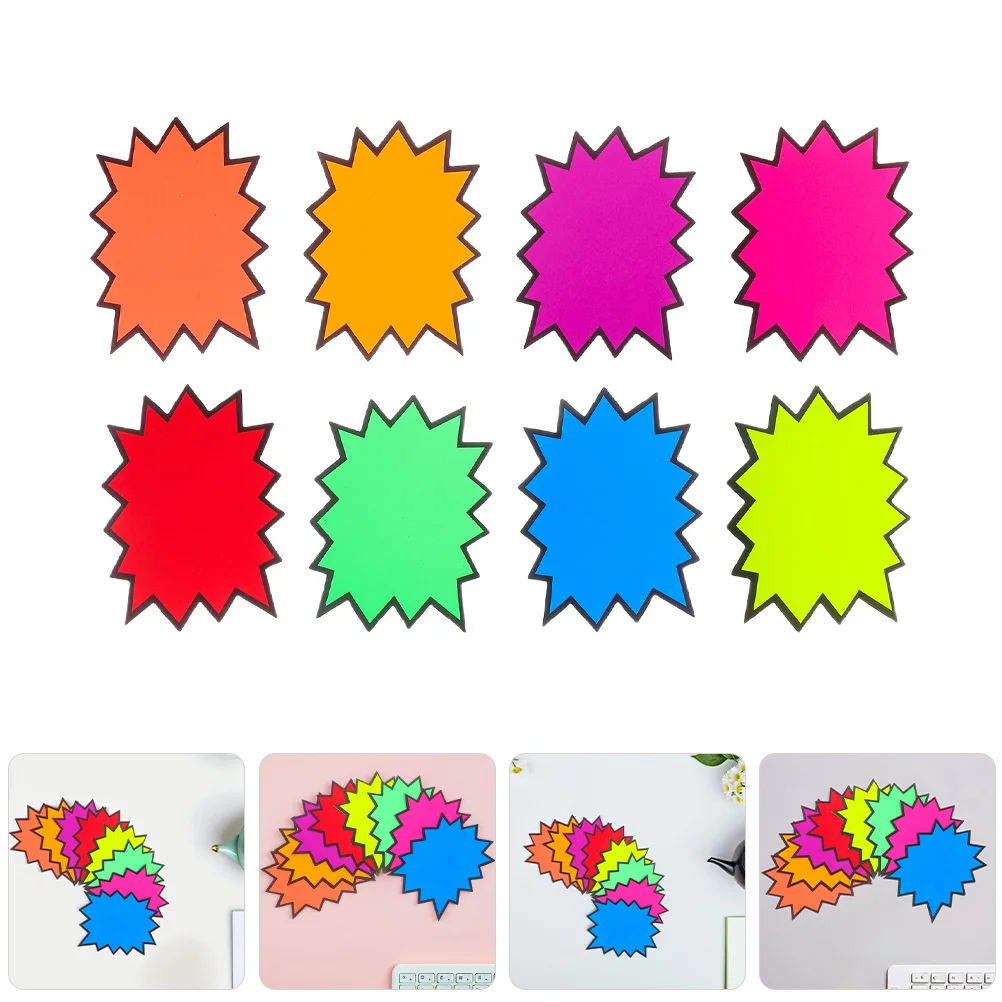 

160 шт. разноцветных вырезанных фигурок-звездочек для ценников, для розничных продаж и мероприятий, 8 цветов, быстрое нанесение, прочная рекламная бумага