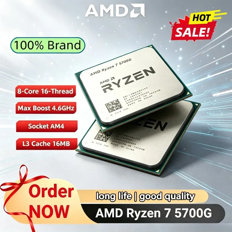 Procesador AMD R7 5700G Socket AM4 4.6GHz Ryzen 7 5700G AMD de 8 Núcleos y 16 Subprocesos con 16MB de Caché L3