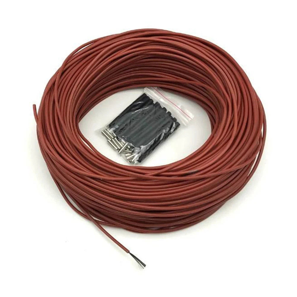 12K Floor Heating Cable 33ohm/m Carbon Fiber Heating Wire Heating Wire Coil 100m/50m/20m/10m Silicone Rubber Heating Wire