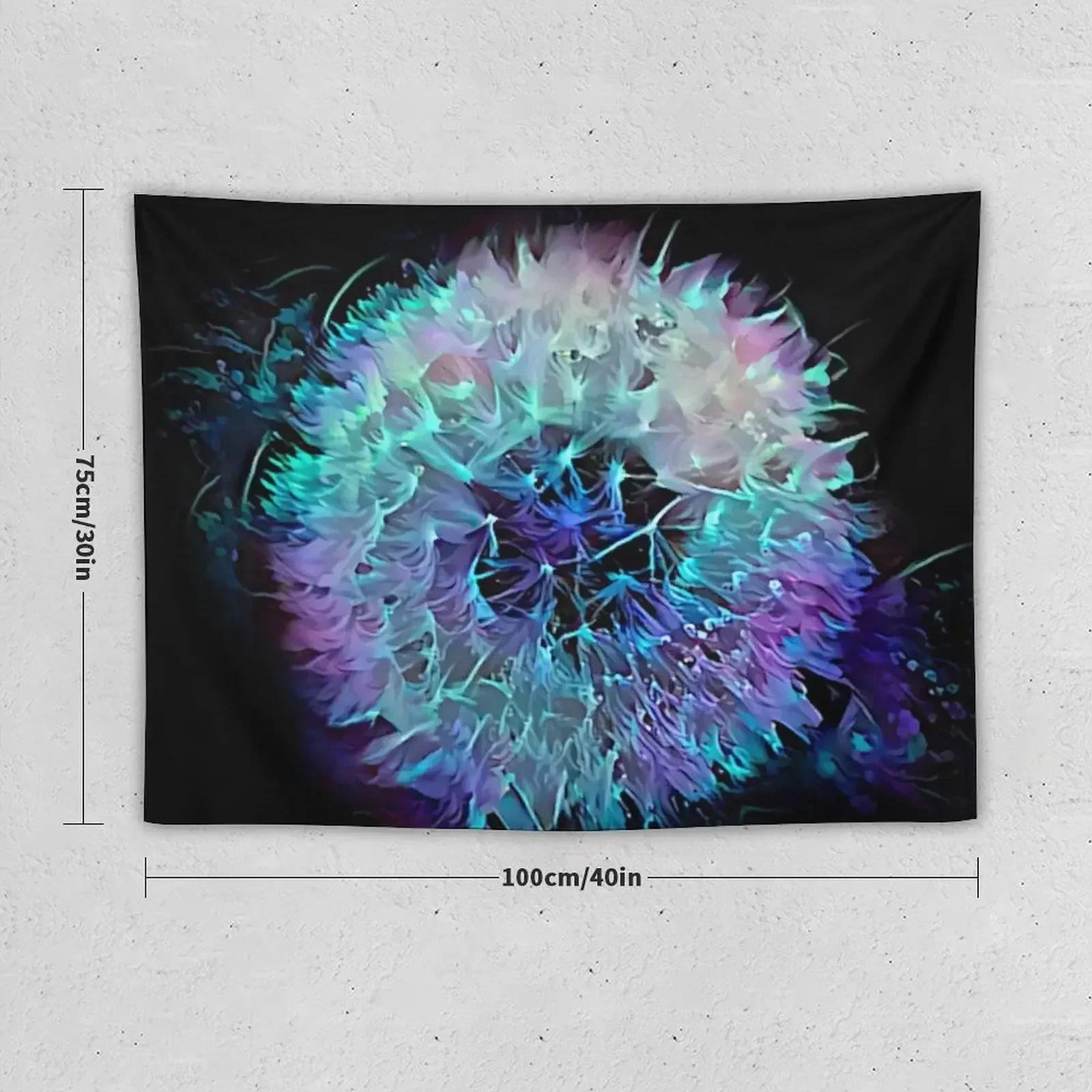 Blacklight Abstract: Dandelion Tapestry Wall Art Cute Room Decor Tapestry