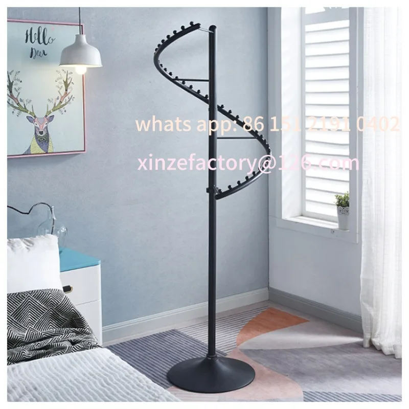 

Customizable 360-degree floor drying rack, rotating hanger hat rack