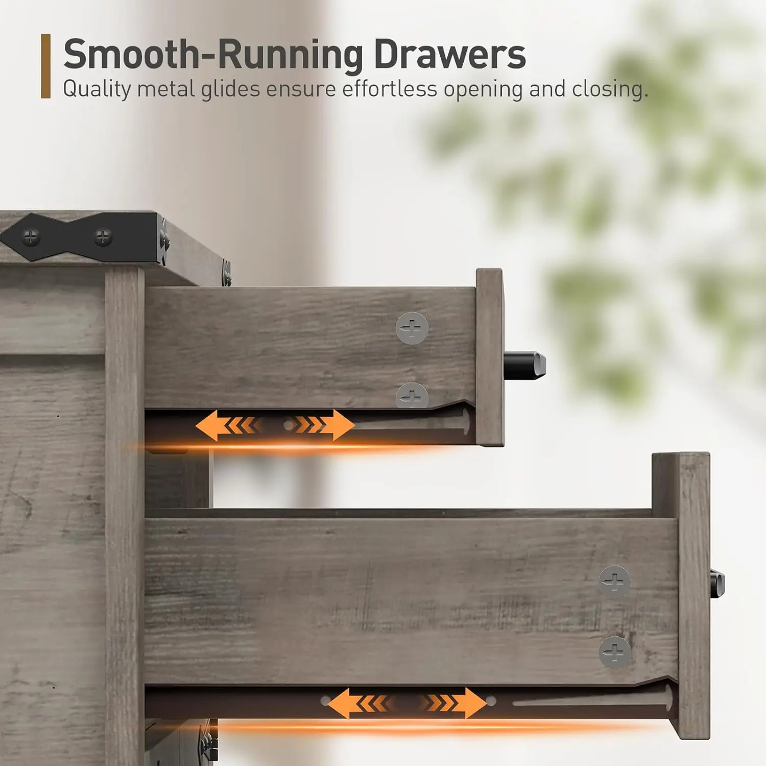 Mesa auxiliar de granja con estación de carga, mesita de noche cuadrada rústica de 24 pulgadas, 2 cajones, puerta de granero, verde