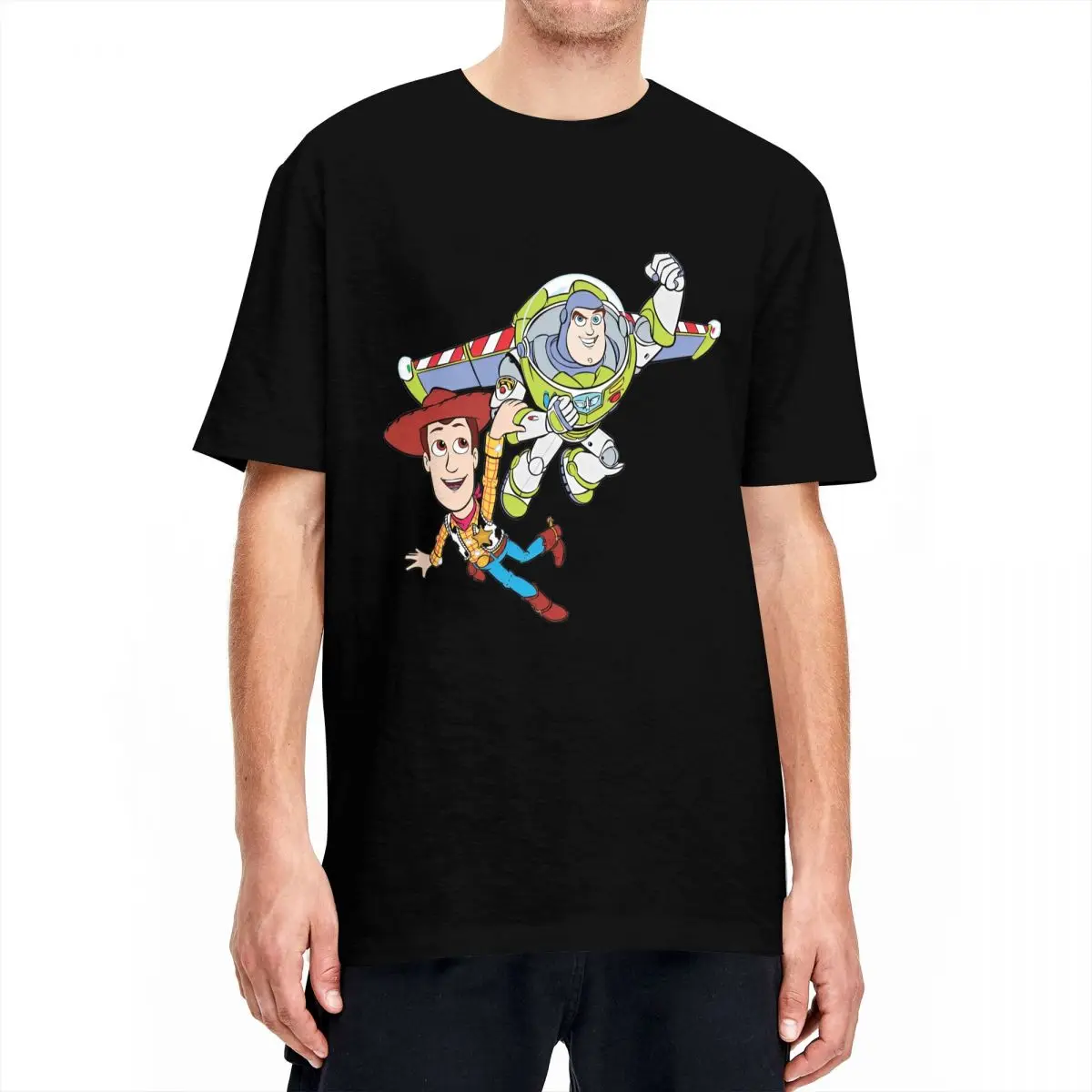 Streetwear T Shirt Toy Story Buzz Woody Cotton T Shirts Buzz Lightyear Tshirt for Man Summer Casual Short Sleeve Clothing