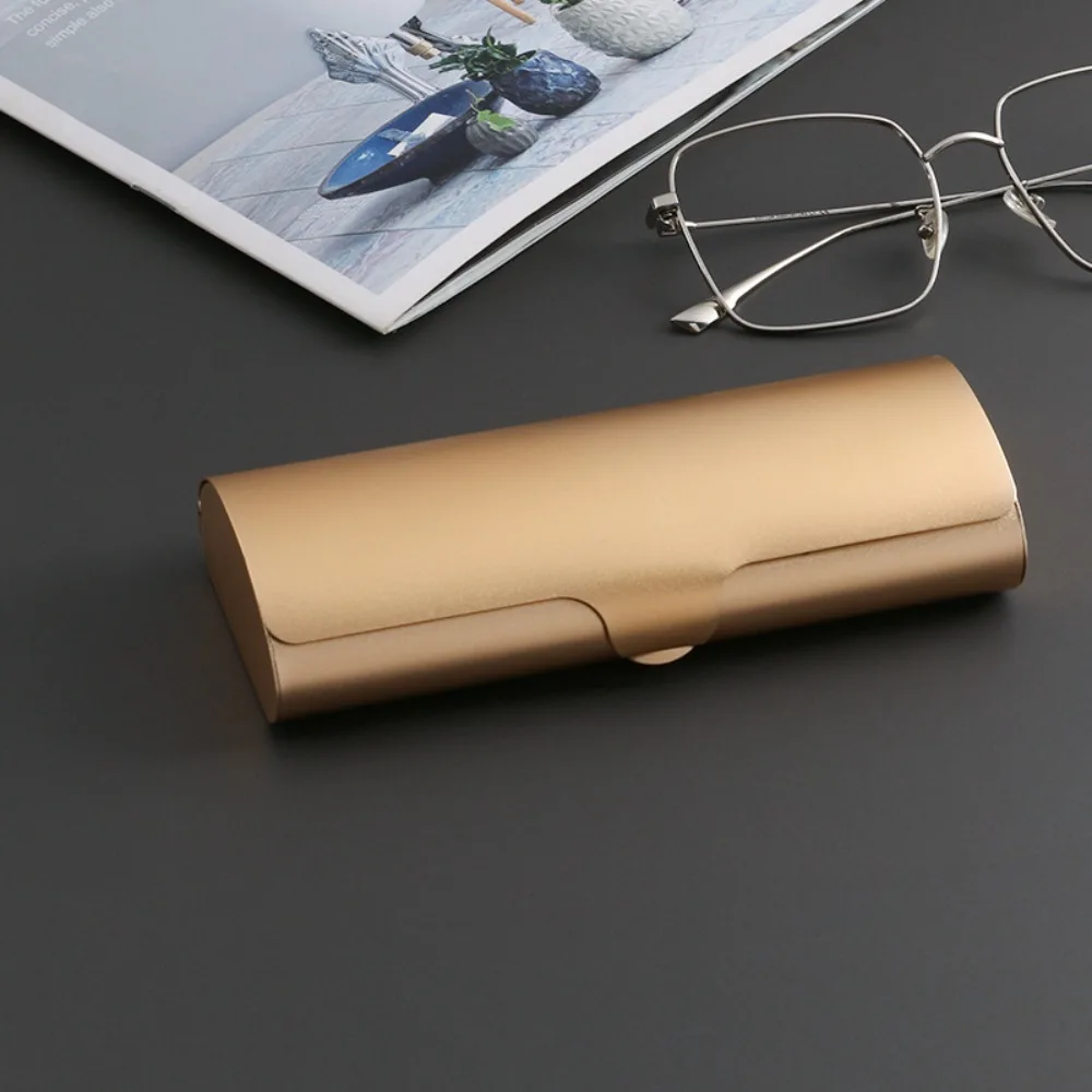 

Portable Hard Shell Aluminum Glasses Case Frosted Matte Ultra-Light Eyeglasses Case Pressure-resistant Eyeglass Case Women