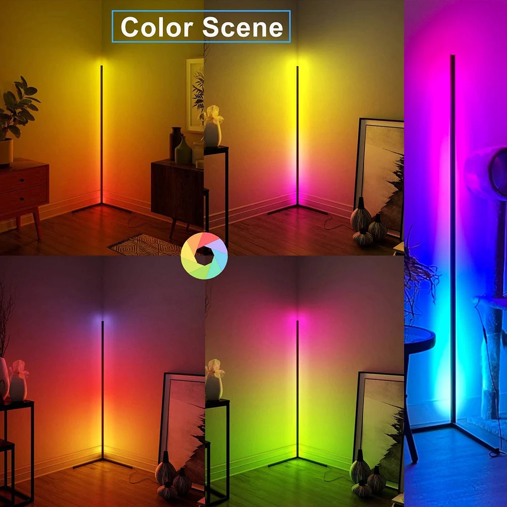 145cm Stand RGB LED Floor Lamp Living Room Decoration Remote Corner Floor Lamps Indoor Home Gaming Atmospheric Standing Lighting