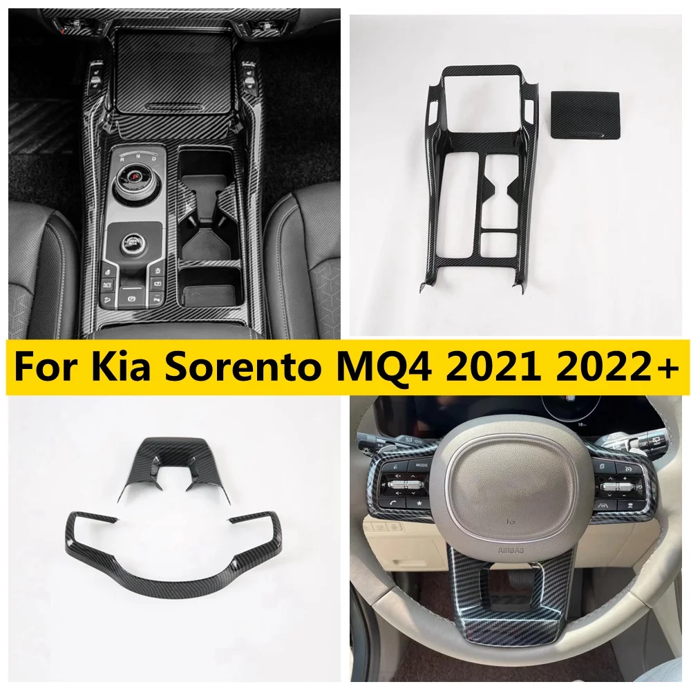 

Подходит для Kia Sorento MQ4 2021 2022 2023, внутренняя наклейка на кнопку рулевого колеса/крышка панели переключения передач, аксессуары для отделки