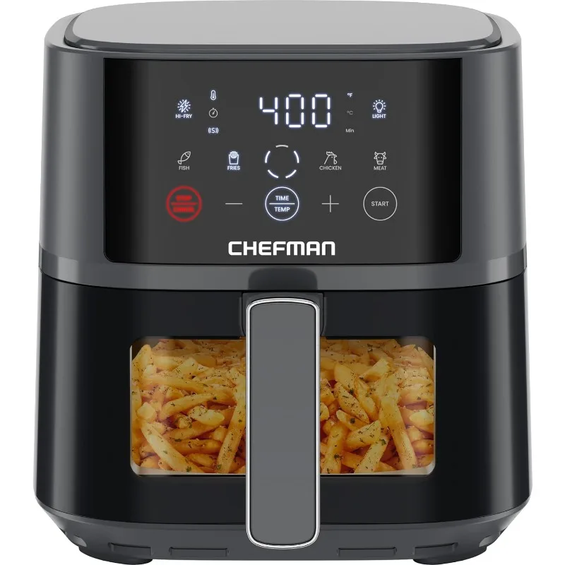 Chefman Air Fryer – 4 QT Compact Airfryer for Quick & Easy Meals, Features Hi-Fry Technology for Extra Crisp, Easy-View Window,