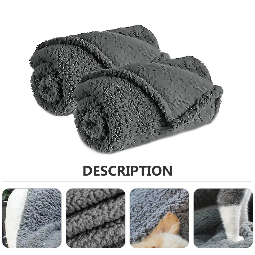 2 قطعة بطانية للحيوانات الأليفة الصوف الدافئة بساط نوم مريح الجلد ودية لحاف ناعم للكلاب القطط جرو غطاء سرير مستلزمات الحيوانات الأليفة #4
