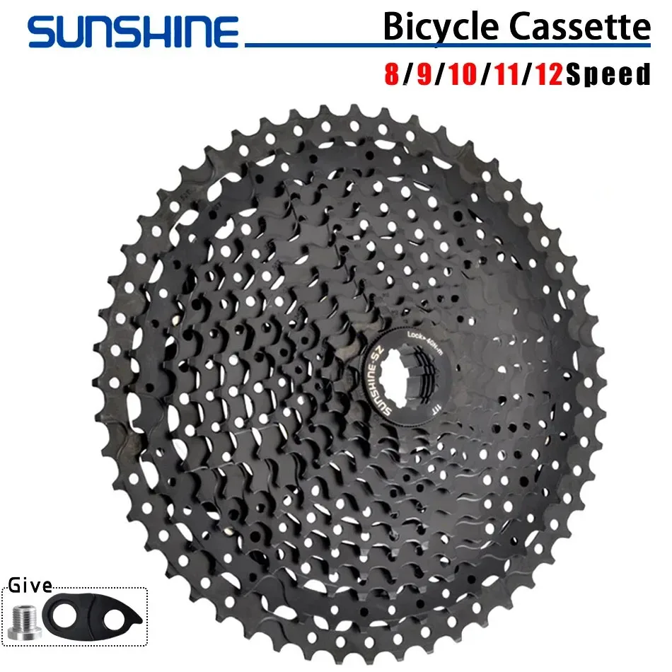 

SUNSHINE 8/9/10/11/12 Speed Black Cassette K7 9v-12v for Mountain Bike HG Structure Specification Mtb Sprocket Bike Parts