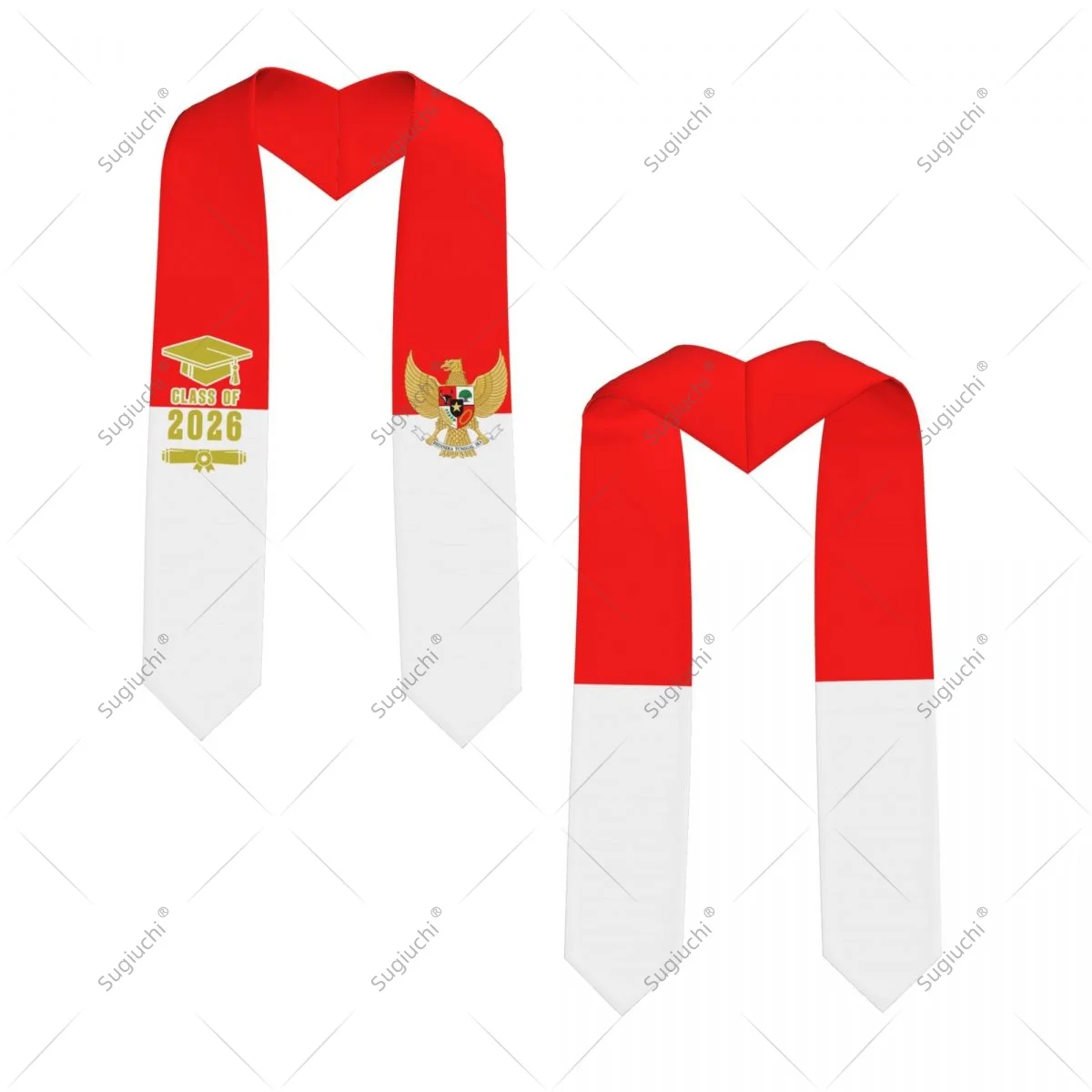 

Indonesia Flag Class Of 2026 Graduation Stole Sash Scarf For International Students Proud Ceremony Adult Unisex