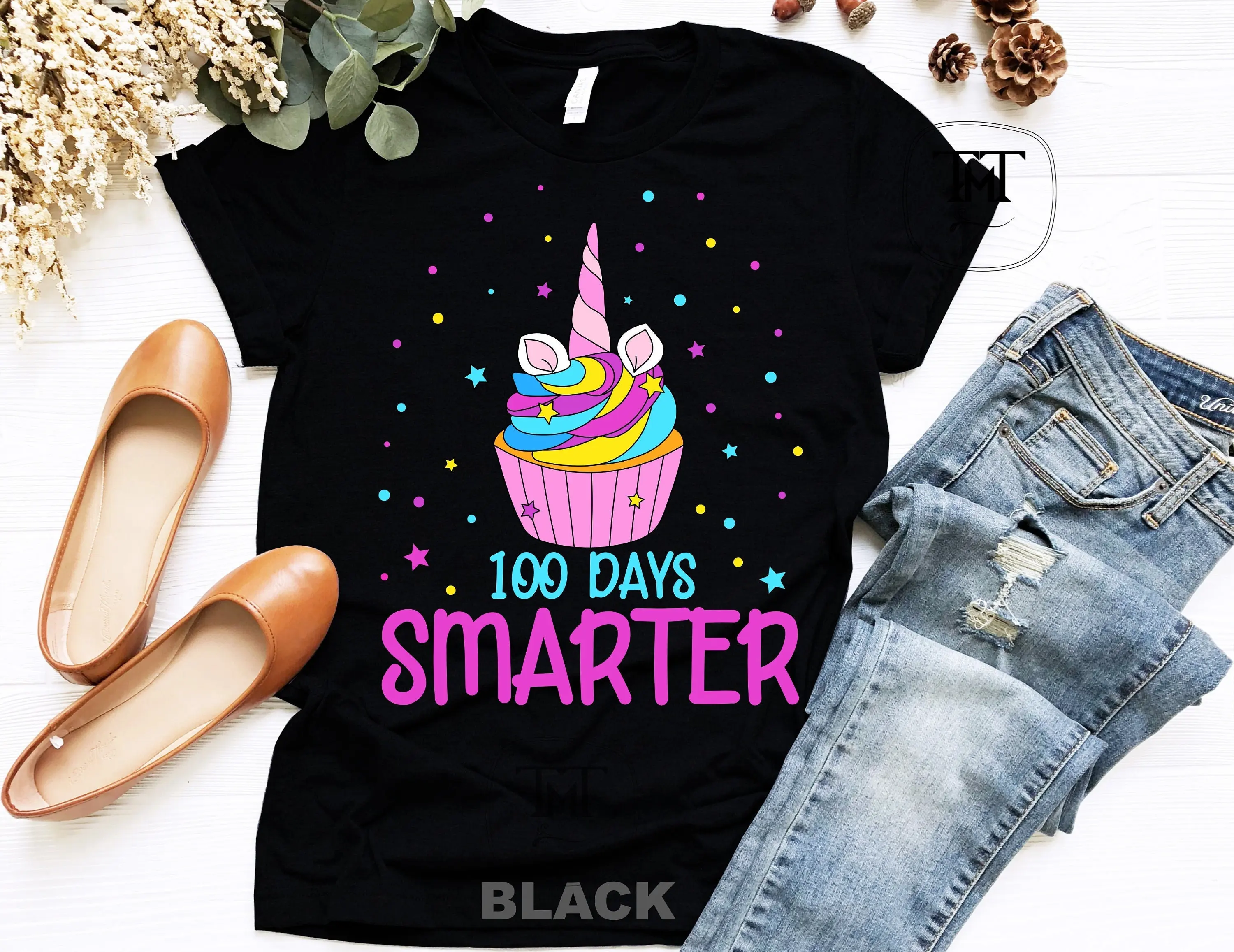 100 Days of School, 100 days Smarter Unicorn Girl Shirt, Kid's Unicorn Saying