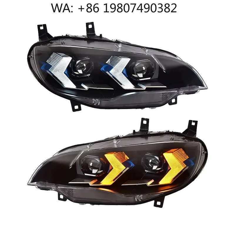 

Dual Color DRL LED Front Headlight High Definition Projector Parts