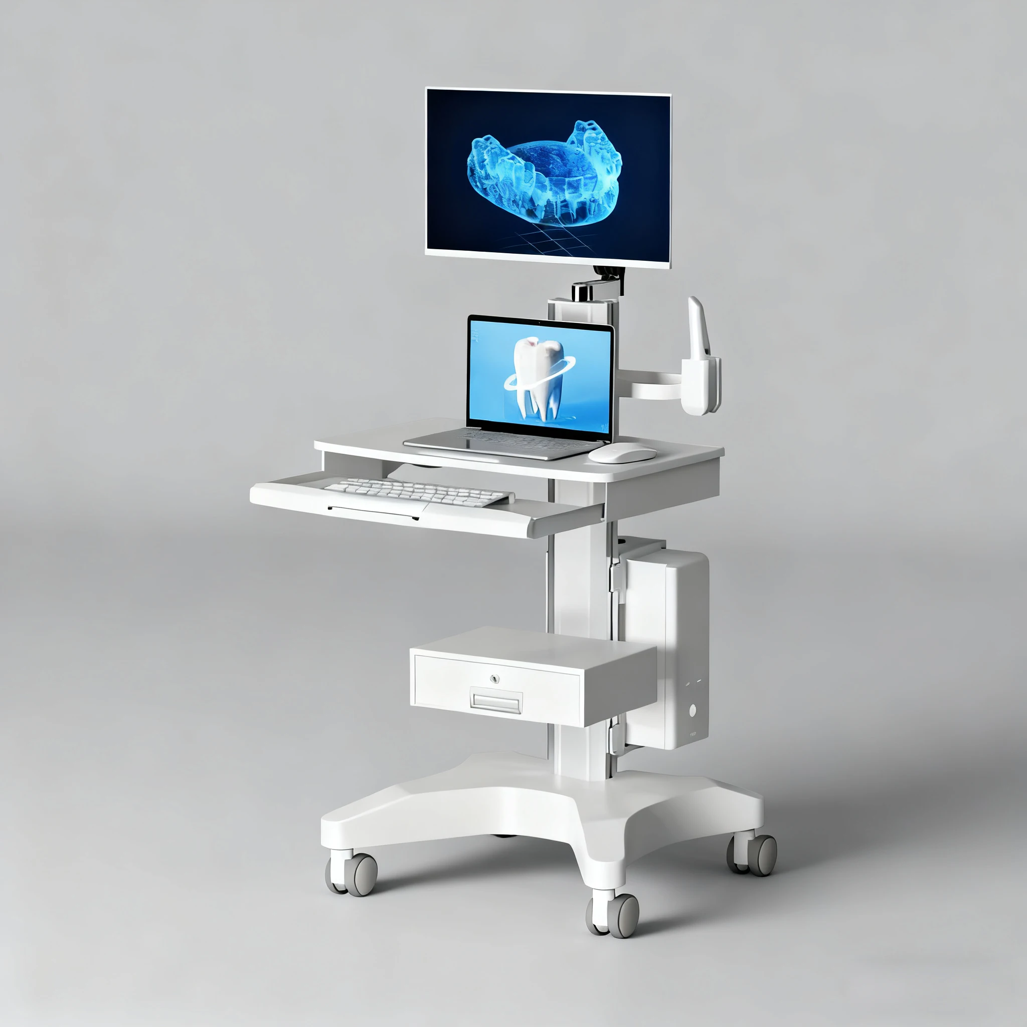 Medical Cart Mobile Medical Trolley Dental scanner Trolley Intraoral Scanner cart for Clinic School Home Office