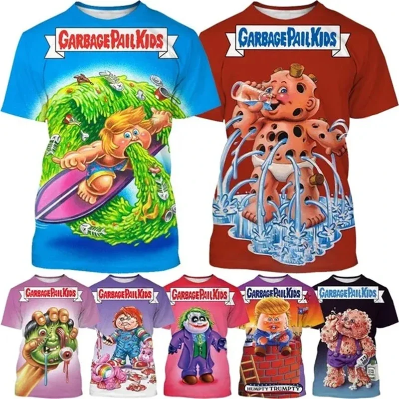 

Summer Hot Selling Funny Cartoon Garbage Pail Kids 3D Printed T-shirt Personality Hip-hop Harajuku Style Cool Unisex Sports Top