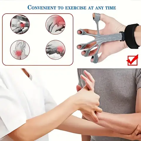 1-delad silikonfingerklämma - handhållen hand- och underarmsmuskelträningsenhet, fingergreppsstyrketräning 10 best sales armträning - №9