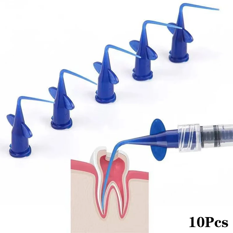 10Pcs/lot  Dental Disposable Plastic Syringe Tip Endo Irrigation Disposable Needle Tip Dentistry Material Root Canal Material