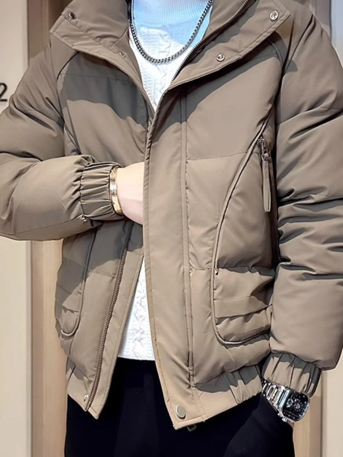 

Мужская зимняя рабочая одежда Thiened Cotton Jaet, прочное пуховое хлопковое пальто, крутая мужская зимняя одежда Haome