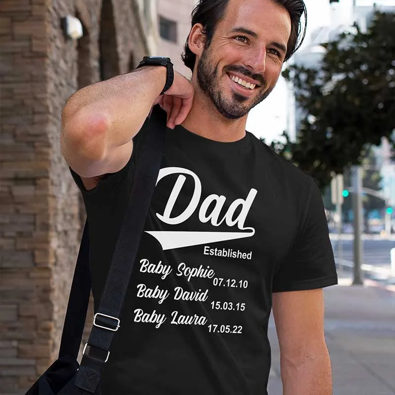 Personalized Dad T Shirt  Customize tshirt Personalized from Kids Customized Gifts for Fathers Day Gift