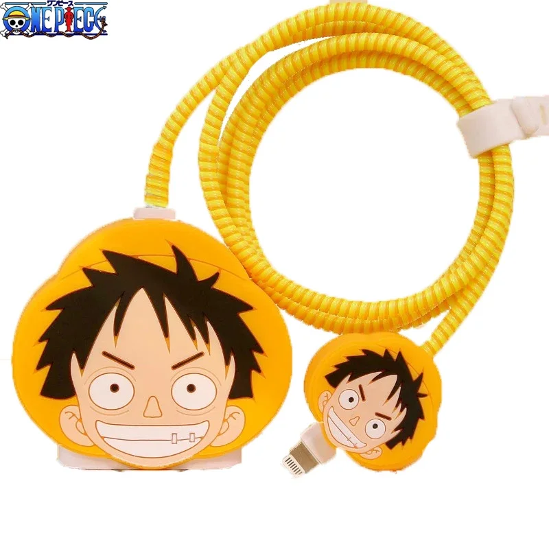 Apple充電器用のルフィハートケース,iPhone 14,13用の保護ケース,データケーブル,ヘッドバイトプロテクター,シェルスリーブ,新品