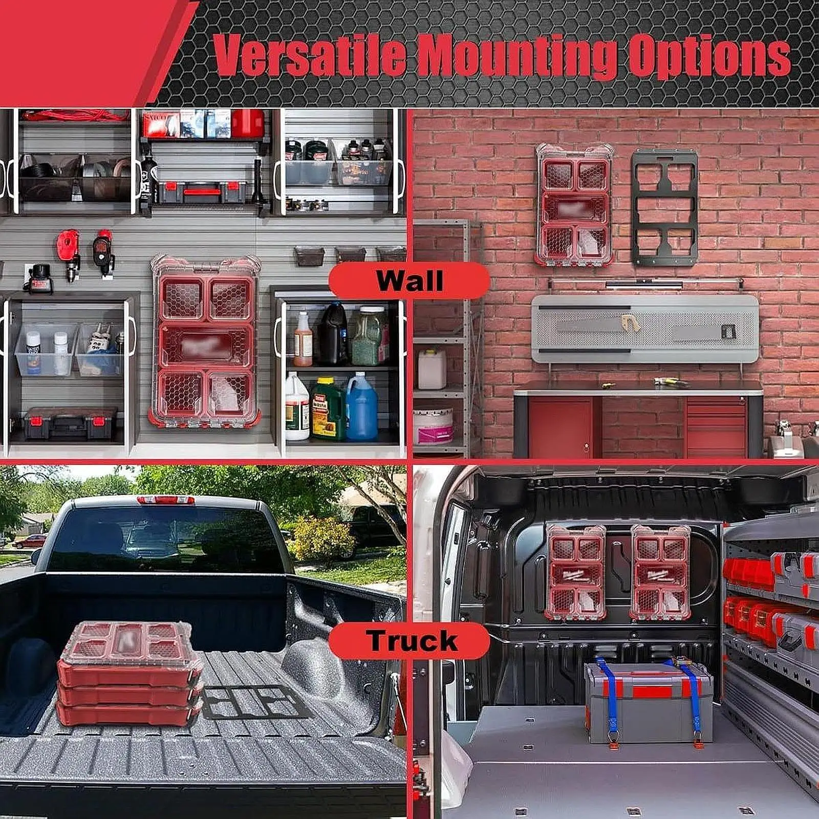 38x21cm Modular Tool System Base Sturdy Universal for Toolbox Automotive Accessories Versatile Quick Installation
