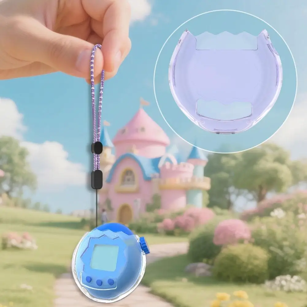 حافظة شفافة لوحدة التحكم في الألعاب Tamagotchi Paradise غطاء حماية مقاوم للماء والأوساخ مع حبل قصير #4