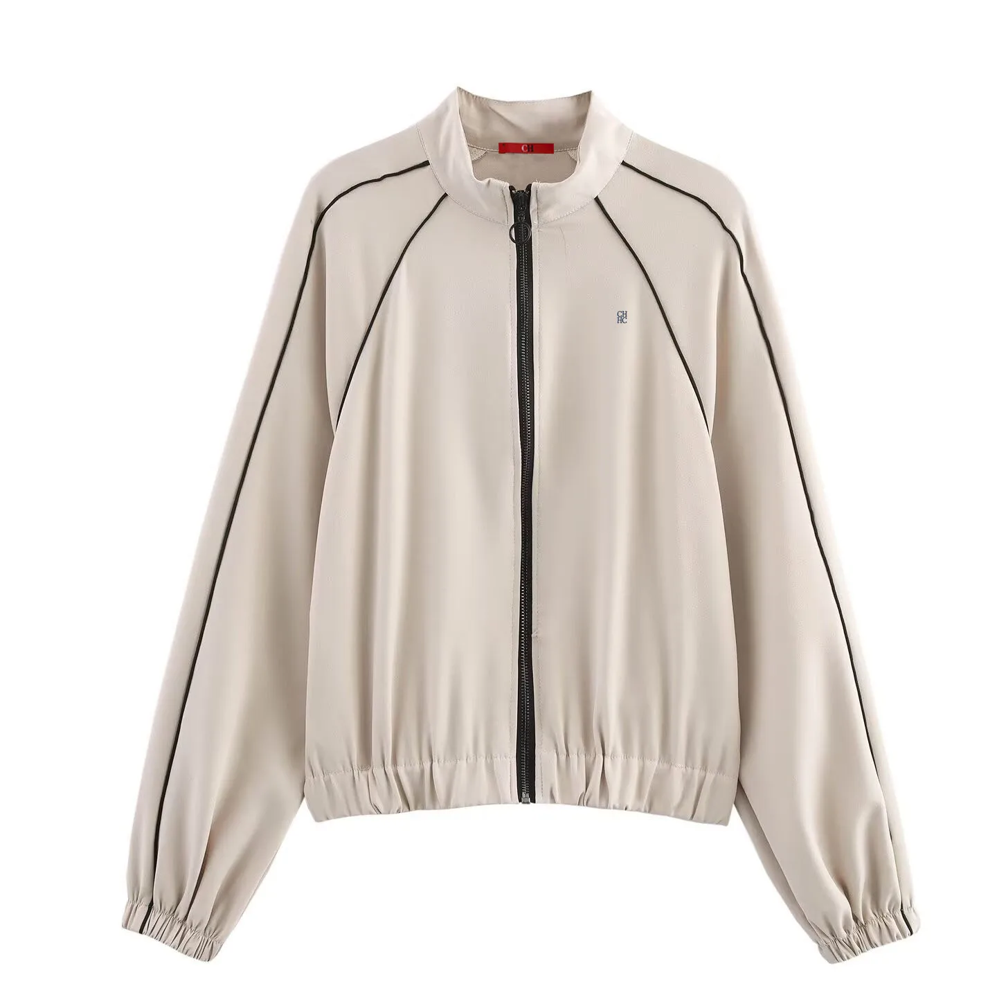 CH Damen Zweiteiliger Trainingsanzug mit Reißverschlussjacke und Weiten Hosen, Lässiger Sportanzug für Frühling und Herbst – Detail 4