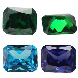 4x6~10x12mm Octangle Cut 5A CZ Stone Green Sea Blue Tanzanite Color Cubic Zirconia Loose Synthetic Gems For Jewelry