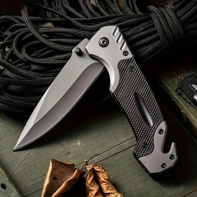 Portable Stainless Steel Folding Knife - High-Hardness Pocket Knife for Multiple Uses Including as a Fruit Cutter