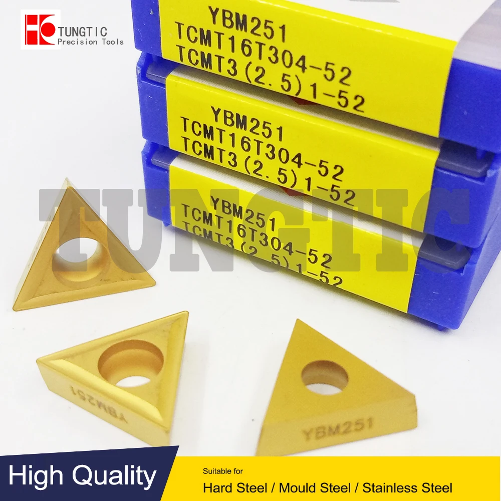 TCMT16T304-52 YBM251 YBC251 YBD151 TCMT3(2.5)1-52 General Turning Cutting Inserts Carbide Cutter For CNC Positive-Finishing