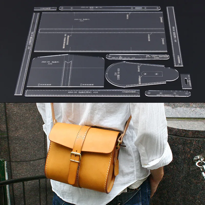 1Set Acrylic Template Pattern Women's shoulder Bag Messenger Bag Leather Craft Pattern