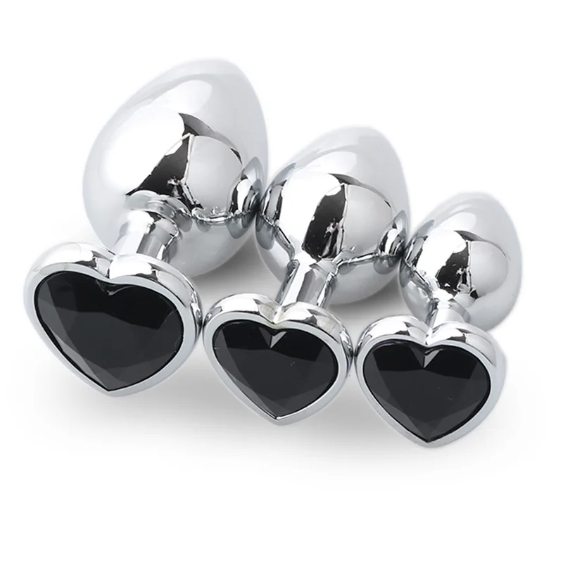 Three sizes Heart-shaped anal plug Stainless steel crystal anal plug Anal sex toy Prostate massager Anal stimulator dildo image 2