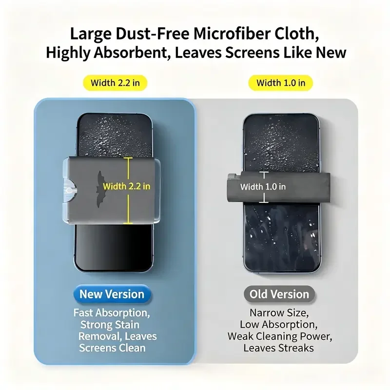 2 In 1 Portable Screen Cleaner Microfiber Cloth Empty Spray Bottle Fingerprint Remover For Phone PC Monitor Laptop No Liquid